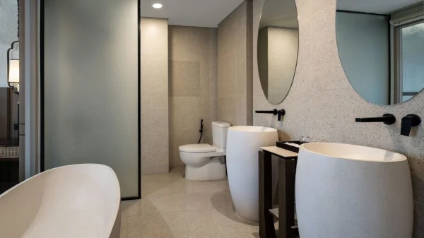 Bali Natural Stone Project 18 - Modern Freestanding Stone Tub Design